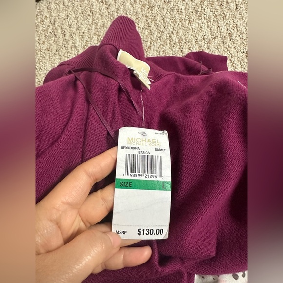 Michael Kors Magenta with Gold Accent sweater long sleeve new with tag - Picture 6 of 10